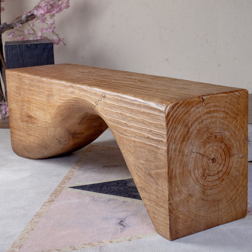 个性创意弧线形复古玄关长条凳