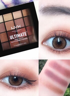 美国NYX眼影盘16色彩妆化妆盘哑光大地色南瓜色学生化妆品淡妆