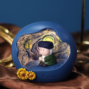 梵高小众艺术珍珠创意夜灯生日礼品女生高级感送闺蜜礼物桌面摆件