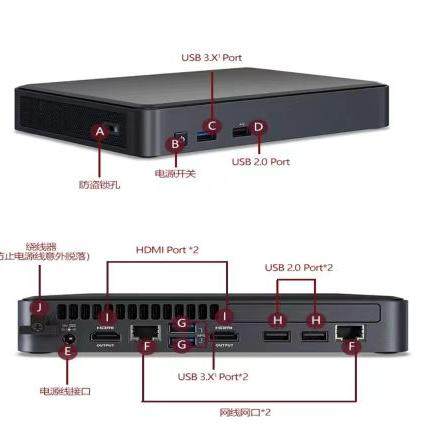 nuc全新英特尔迷你电脑8代i5-8365u工控主机嵌入式边缘计算云桌面