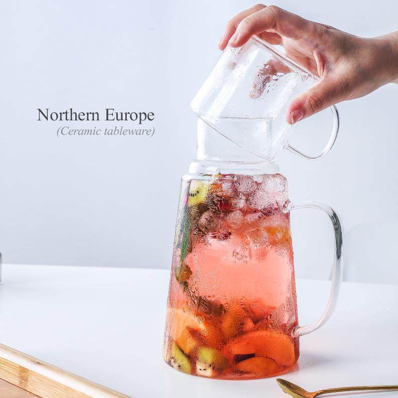 玻璃凉水壶大容量一杯一壶分体冷水壶果汁扎啤壶,餐饮具,冷水壶,淘宝优惠券,粉丝福利购,淘宝优惠卷
