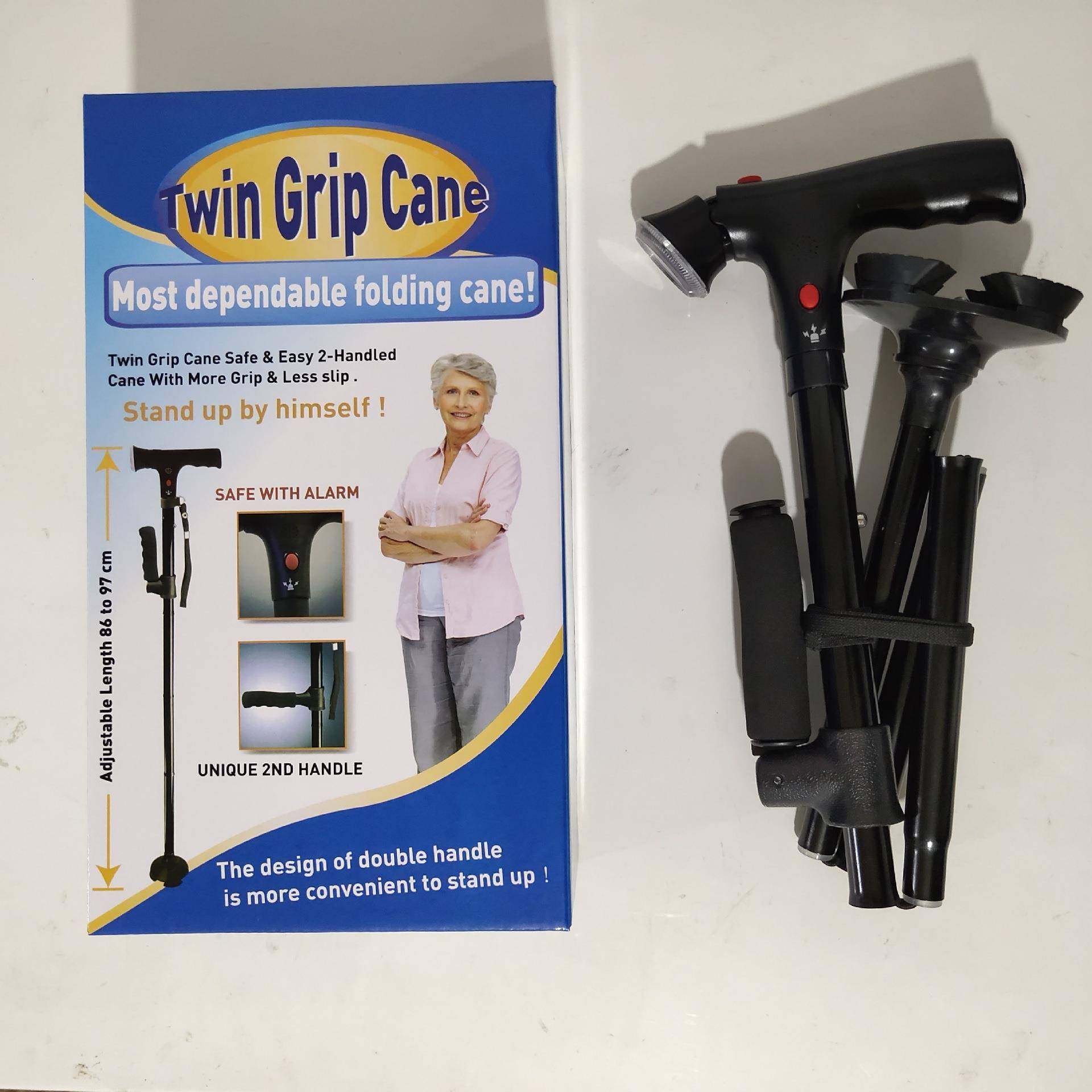 LED灯老人拐杖双手柄防意外警报喇叭拐杖可折叠式登山双扶手拐杖,户外/登山/野营/旅行用品,雪杖,淘宝优惠券,粉丝福利购,淘宝优惠卷