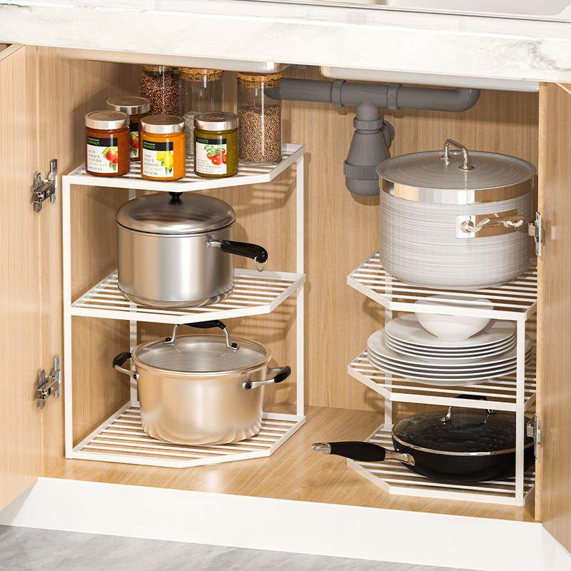 厨房置物架锅具收纳架家用下水槽台面收放锅架橱柜转角多层锅架子,厨房/烹饪用具,抹布架/厨房清洁收纳架,淘宝优惠券,粉丝福利购,淘宝优惠卷