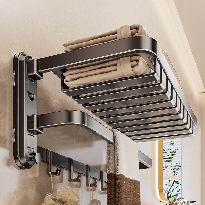 强力吸盘浴巾架免打孔卫生间毛巾收纳架多功能折叠网篮浴室置物架,家庭/个人清洁工具,毛巾挂/毛巾架,淘宝优惠券,粉丝福利购,淘宝优惠卷