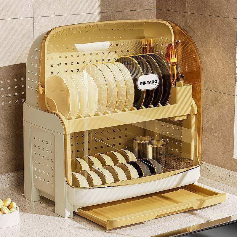 厨房饭碗置物架餐具收纳多功能带盖双层家用防尘沥水碗筷收纳架子,厨房/烹饪用具,碗架,淘宝优惠券,粉丝福利购,淘宝优惠卷