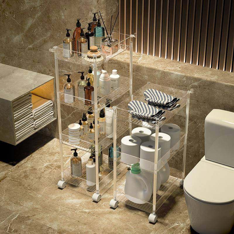 透明夹缝柜置物架卫生间浴室小推车厨房客厅落地收纳整理架,收纳整理,书桌收纳置物架,淘宝优惠券,粉丝福利购,淘宝优惠卷