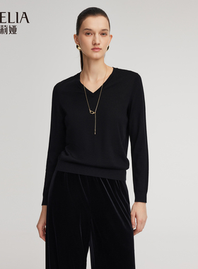 歌莉娅冬季新品羊绒桑蚕丝毛织上衣1EDL5J430