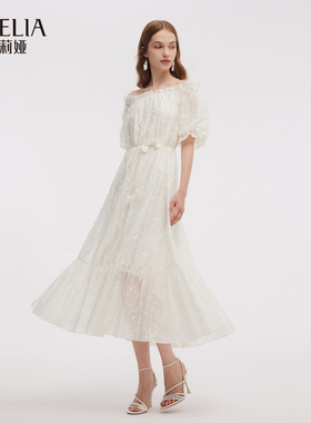 歌莉娅秋季新品天丝绣花连衣裙（配送本布腰带）1E7R4K070