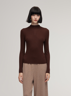 歌莉娅冬季新品可水洗羊毛套头上衣1ECL5J640