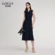 配飘带 歌莉娅新品 22MM弹力真丝收腰连衣裙 1ESL4K79A