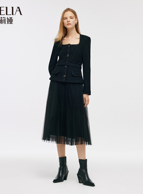 歌莉娅秋季新品小香风套装（上衣+半裙+皮带）1C9RAB470