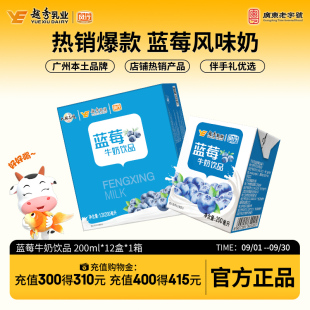 風行牛奶藍莓味牛奶飲品200ml 官方旗艦店 12盒酸甜便攜整箱禮盒裝