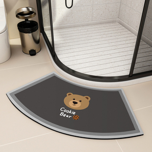 弧形浴室地垫硅藻泥吸水垫淋浴房门口脚垫吸水防滑垫干湿分离地垫