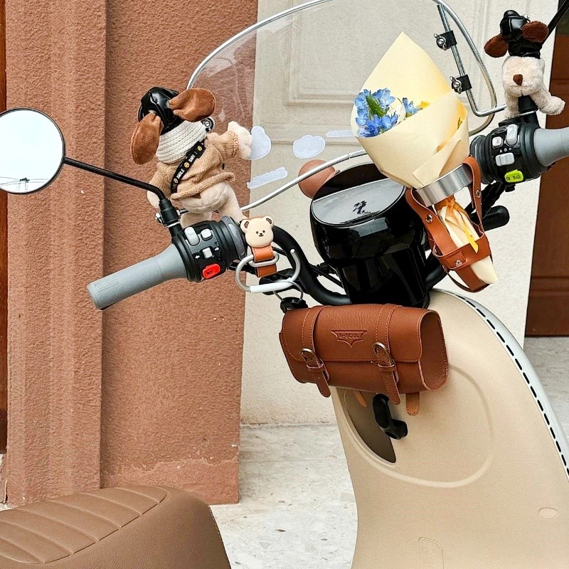 复古电动车前后置储物箱挂包电瓶车防晒水挂物包储物兜装饰小配件