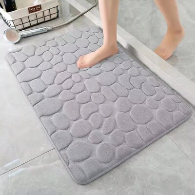 Pebble embossed floor mat for entrance, non slip floor mat for bathroom, absorbent carpet for bathroom, direct supply