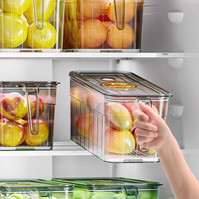 Refrigerator organizer, storage box, kitchen egg, fruit, vegetable box, food grade storage packaging, portable freshnes