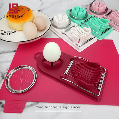 Japanese multi-function egg cutter double head egg slicer two in one fancy Preserved eggs slitting cutter