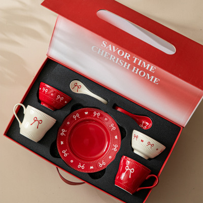 Bowl household Chinese housewarming ceramic tableware set, bowl and plate set, gift bowl and plate set, wedding gift box