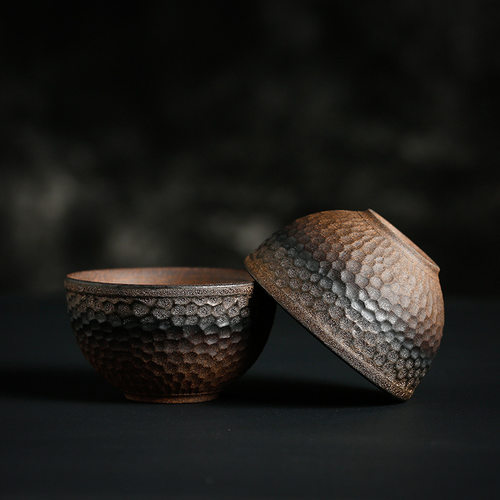 Japanese style rough pottery tea cup, handmade retro ceramic tea cup, tea bowl, master cup, single cup ceramic kung fu