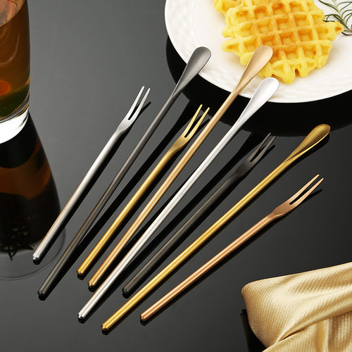 Liu Zongli 304 stainless steel ice spoon solid long handle mixing spoon thickened Japanese matte bar spoon coffee spoon