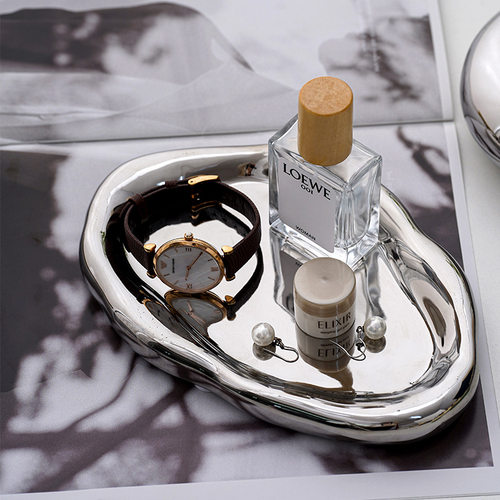 Nordic cloud tray, ceramic jewelry storage tray, high-end aroma display tray, entrance key ornament