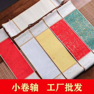 Long book mini scroll wax printing thick handwritten Zen meaning small hanging scroll brush calligraphy works paper cul