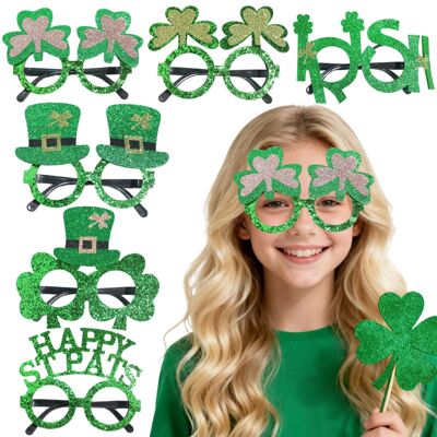 St. Patrick's Day Decorative Glasses Irish Day Green Theme Party Clover Photo Props Eyeframe