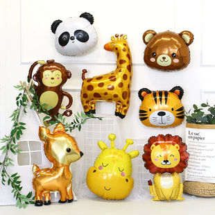 Floating animals cartoon shaped balloons party birthday children's photos forest props baby hundred day decoration arra