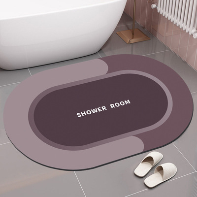 Light luxury diatomaceous earth soft cushion bathroom quick drying absorbent floor mat bathroom door carpet bathroom no