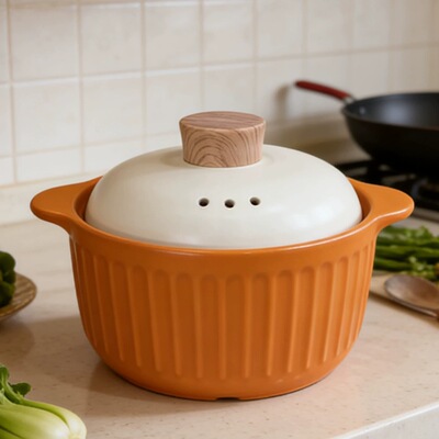 Nordic style clay pot stew pot, household open flame gas special ceramic high-temperature resistant gas stove, large an