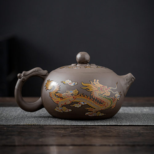 500cc Purple Clay Color Changing Phoenix Singing Xishi Pot Large Single Pot Ceramic Mineral Bird Singing Teapot Creativ
