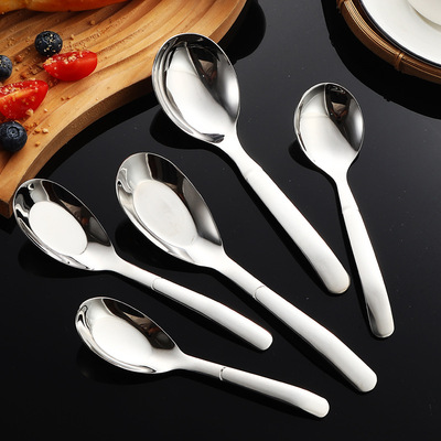 316 stainless steel spoon, classic flat bottomed spoon for home use, thickened dining spoon for restaurants, deepened s