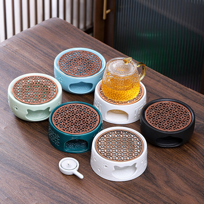 Ceramic tea stove, candle heating base, household tea pot, tea warmer, glass kettle, insulation base, tea warming base