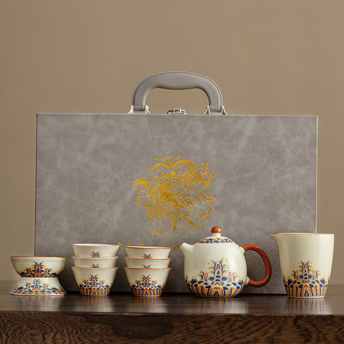 China-Chic Fenghuang Ruyao Tea Set Hailang Teapot Set Set Set Set Set New Chinese Style Luxury Kung Fu High end Hand gi