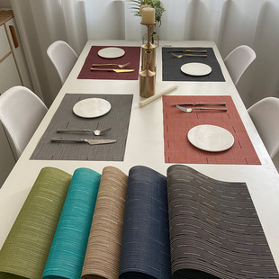 Cross border Teslin dining mat, hotel insulated dining table mat, PVC European style home western food mat, kitchen bam