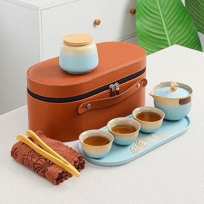 Travel tea set small set for home use, modern and simple tea pot, Japanese Kung Fu portable Kuaike cup tea set gift