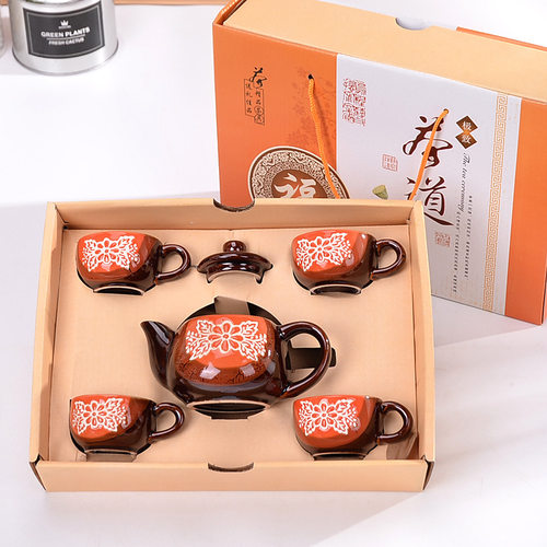 Ceramic tea set gift box set for home holiday gift giving, mobile phone store gift opening