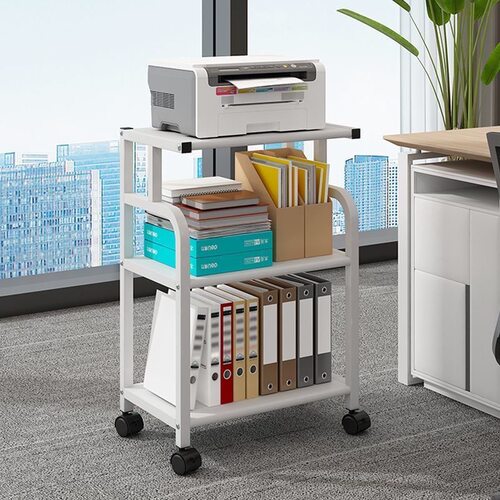 Printer storage rack, floor to ceiling office storage, wrought iron computer mainframe, copier, load-bearing, modern an