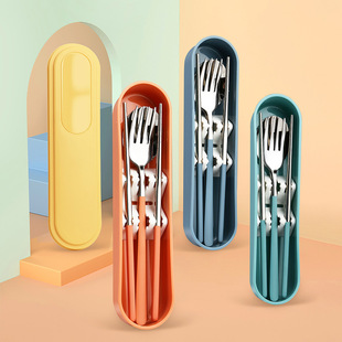 Stainless steel 304 portable set for student dormitories, office workers, spoons, chopsticks, tableware, picnic spoons,