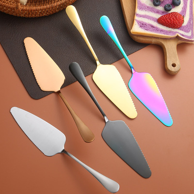 1010 Stainless Steel Cake Cheese Cream Scraper Household Baking Tool Bread Shovel with Teeth Triangle Pizza Shovel