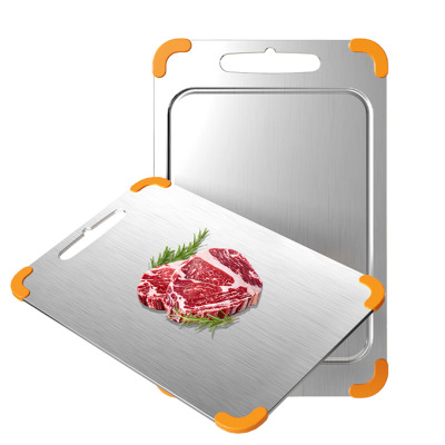 Anti slip and corner protection with grooves, pure titanium cutting board with mold and antibacterial properties, silic
