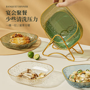 Light luxury bone spitting dish, household food grade PET material fruit dish, dining table garbage dish, snack dry fru