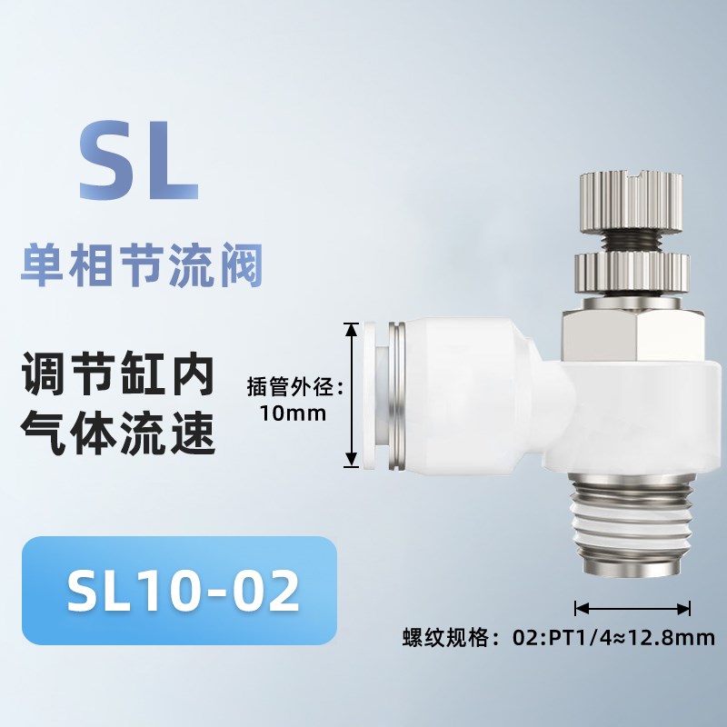 气动气管接头气缸调速阀SL8-02可调 节流阀SL6-M5 SL4-01 SL10-03
