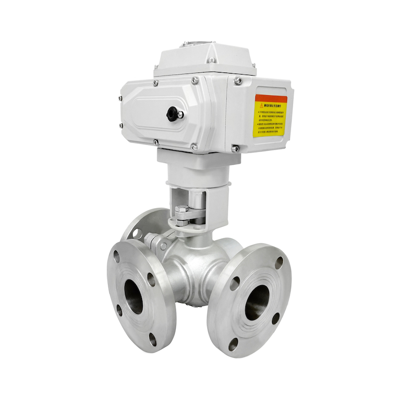 Q944F-16P 电动不锈钢三通法兰球阀 电动三通法兰球阀 DN15-DN125