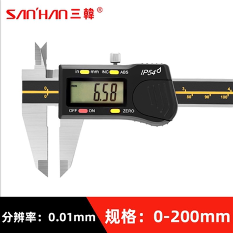 三韩带表游标代表卡尺0-150-200高精度300-500工业级600不锈钢1米