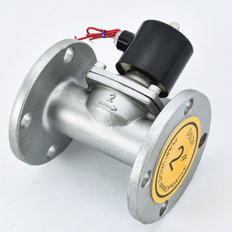 不锈钢法兰电磁阀220V24V水阀管道常闭控制放水开关电控DN506580