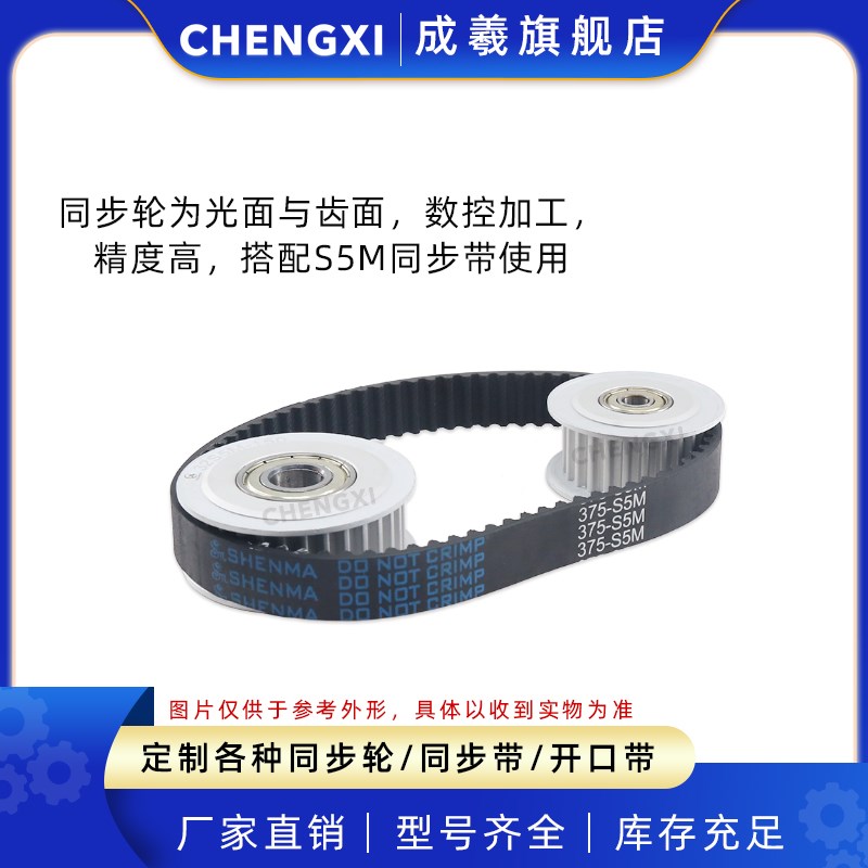 S5M2a4齿带双轴承同步带轮24S5M 孔5-8涨紧轮同步惰轮槽宽17/22/2