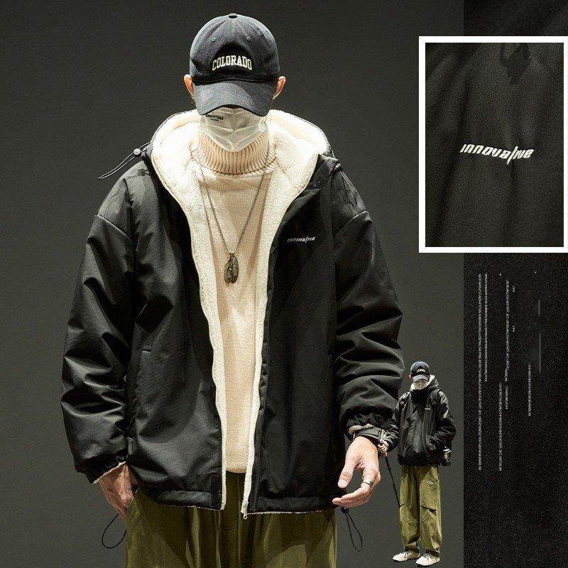 コーデュロイの潮牌羊羔绒外套男冬季双面穿毛绒夹克加厚保暖棉服,男装,秀禾服,淘宝优惠券,粉丝福利购,淘宝优惠卷