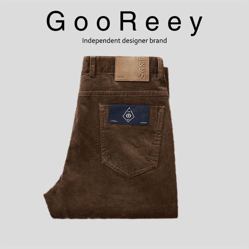 GOOREEY春秋厚款灯草绒保暖宽松纯棉弹力中高腰商务直筒休闲裤男,男装,休闲裤,淘宝优惠券,粉丝福利购,淘宝优惠卷