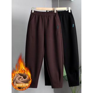 子 宽松小个子高腰休闲老爹裤 韩国加绒加厚哈伦裤 女2025年秋冬新款